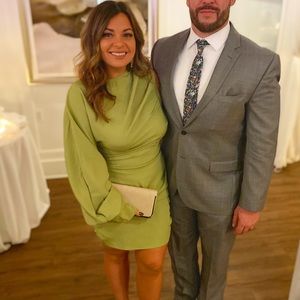 Green one sleeve dress